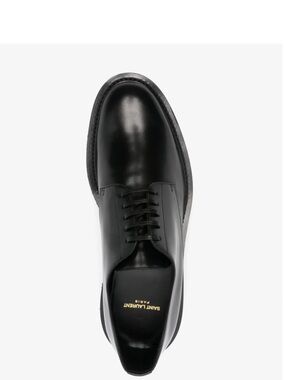 Saint Laurent Women's Black Leather Derby Lace-Up Shoe size 38